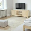 Helena Meubles Tv En Bois|Meuble TV Hévéa 2 portes, 2 niches, 136x45x48,6cm