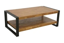 Docker Meubles Tv Industriels|Meubles Tv En Bois|Meuble TV hévéa recyclé naturel et métal noirci 3 tiroirs 2 niches 120X40X55cm