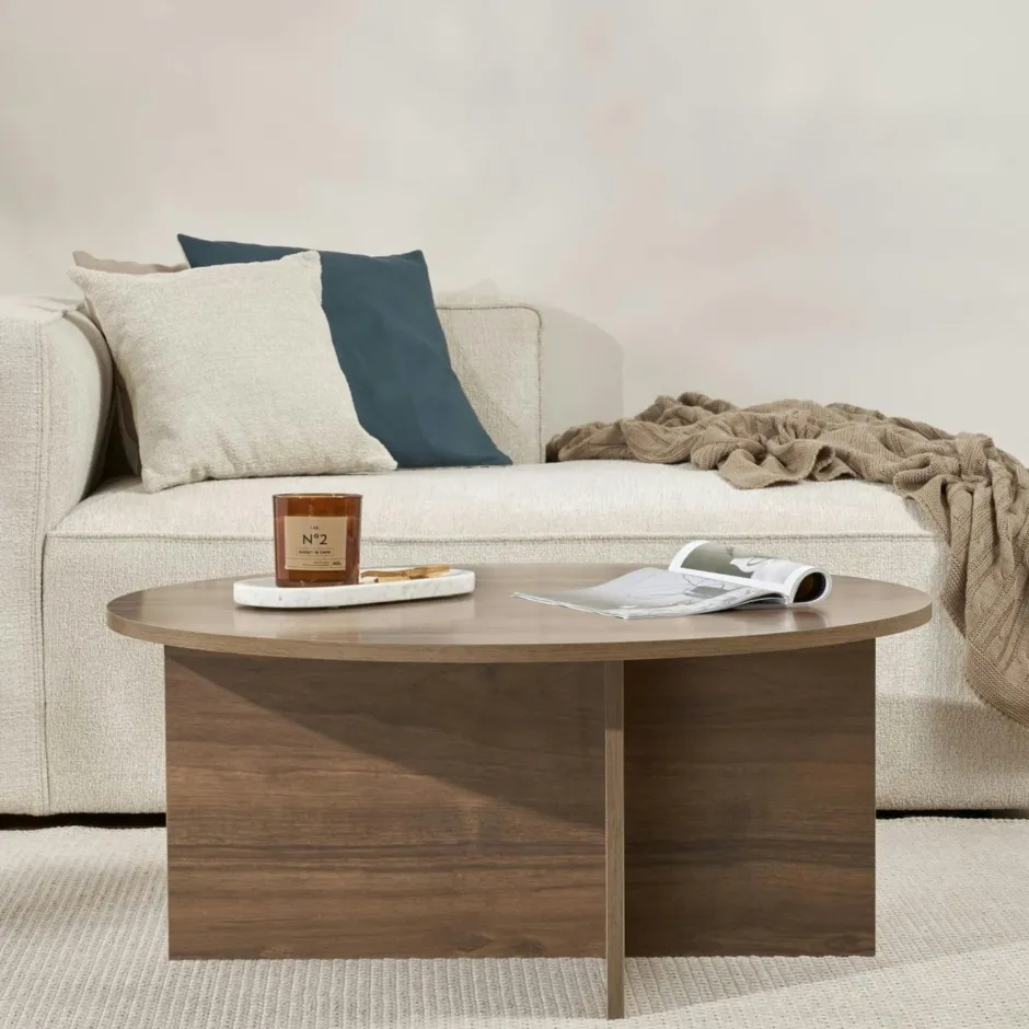 MARFA Meubles Tv En Bois|Meuble TV mural effet noyer - 3 niches