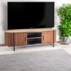 TRANI Meubles Tv Vintage|Meubles Tv En Bois|Meuble TV teck recyclé côtés arrondis