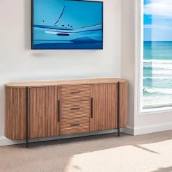 TRANI Meubles Tv Vintage|Meubles Tv En Bois|Meuble TV teck recyclé côtés arrondis