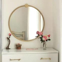 CODY Miroirs|Miroir de salle de bains doré Ø60 cm - style moderne