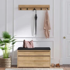 IENA Miroirs|Miroir d'entrée vertical - cadre bois clair 140 cm