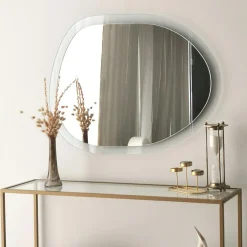 CODY Miroirs|Miroir design organique cadre verre ambré 75 cm