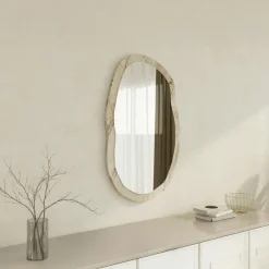 CODY Miroirs|Miroir design organique cadre effet marbre beige 85 cm