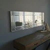 CODY Miroirs|Miroir horizontal moderne chic - cadre strié 120 cm