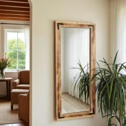 HILO Miroirs|Miroir mural en bois brun - format vertical