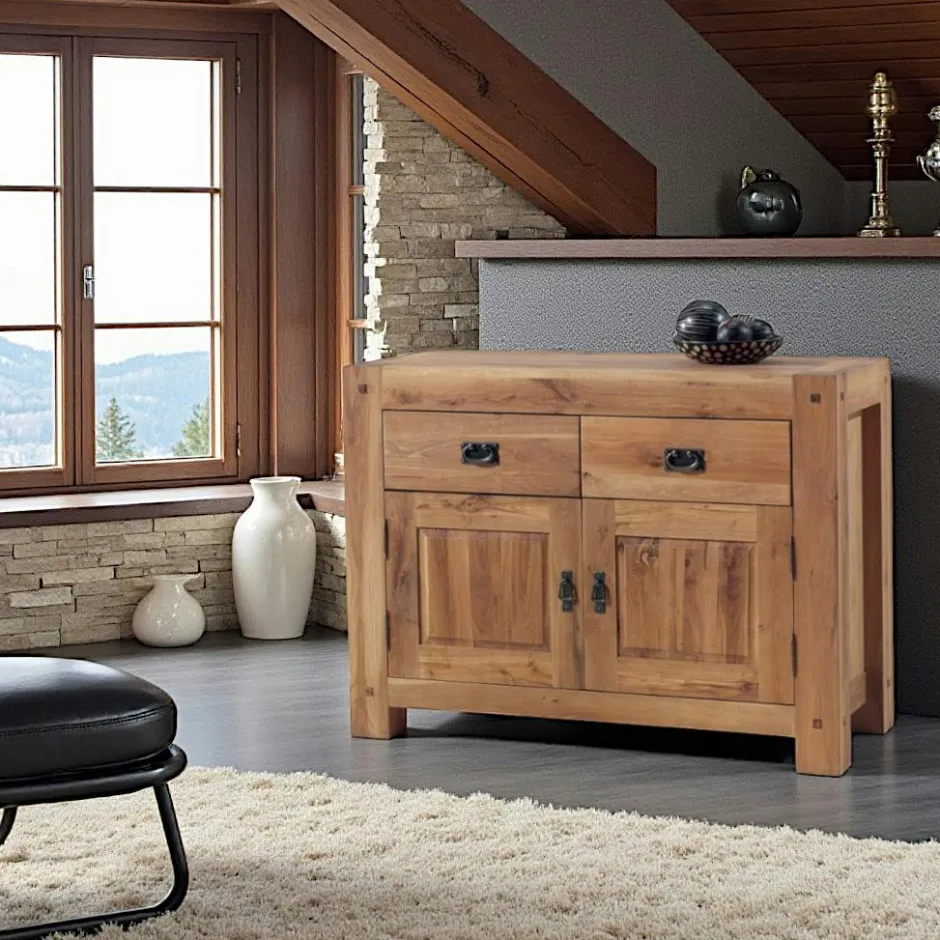 Fjord Miroirs|Miroir mural en bois naturel avec cadre épais - 150 cm