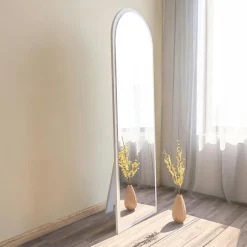 CODY Miroirs|Miroir plein pied blanc moderne, forme ovale 160 cm