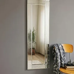 CODY Miroirs|Miroir rectangulaire moderne chic - cadre strié 120 cm
