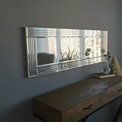 CODY Miroirs|Miroir rectangulaire moderne chic - cadre strié 120 cm