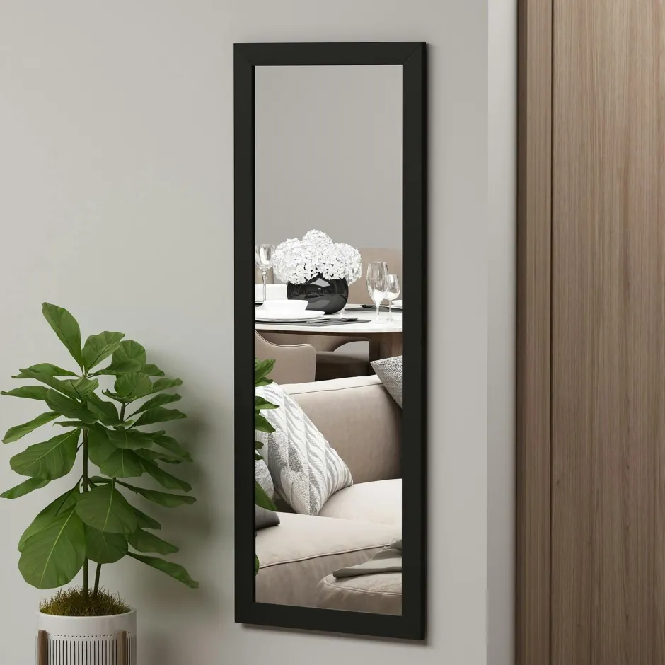 CODY Miroirs|Miroir rectangulaire mural avec cadre noir 105 cm