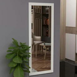 CODY Miroirs|Miroir rectangulaire mural avec cadre blanc 105 cm