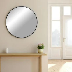 SEOUL Miroirs|Miroir rond avec cadre en aluminium doré ø60 cm