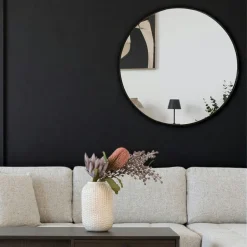 SEOUL Miroirs|Miroir rond avec cadre en aluminium doré ø60 cm