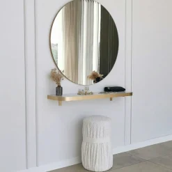 CODY Miroirs|Miroir rond moderne avec bordure dorée Ø90 cm