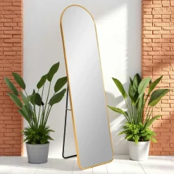 SEOUL Miroirs|Miroir sur pied avec cadre noir 40x150 cm