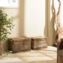 Swing Rangements Déco·Paniers / Boîtes De Rangement|Panier de rangement / coffre en chanvre tressé (lot de 2)