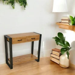 Rangements Déco·Paniers / Boîtes De Rangement|Vannerie Rotin|Panier de rangement déco en jacinthe d'eau avec poignées (lot de 2)