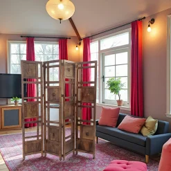 Tessa Meubles De Chambre·Paravents|Paravent 4 volets hévéa 160x175cm