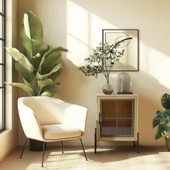 BAGAN Buffets Contemporains|Buffets Contemporains|Petit buffet 1 porte vitrée contour vert