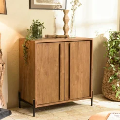 Swing Buffets Contemporains|Buffets Contemporains|Petit buffet en teck recyclé 2 portes 84 cm