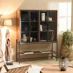 Swing Buffets Contemporains|Buffets Contemporains|Petit buffet en teck recyclé 2 portes 84 cm