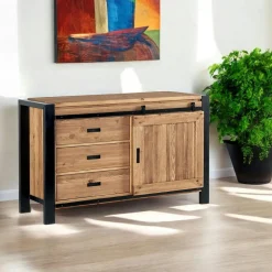 Swing Buffets Contemporains|Buffets Contemporains|Petit buffet en teck recyclé 2 portes 84 cm