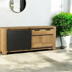Swing Buffets Contemporains|Buffets Contemporains|Petit buffet en teck recyclé 2 portes 84 cm