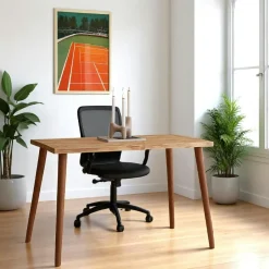 SITIA Bureaux En Bois|Tables À Manger Rectangulaires|Petit bureau en bois clair - style moderne