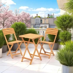 SORA Salons De Jardin·Ensemble Repas|Tables De Jardin|Petit salon de jardin 2 places - pliant, compact