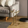 JENA Bouts De Canapé En Métal|Petite table d'appoint dorée carrée - finition mate