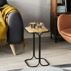 JENA Bouts De Canapé En Métal|Petite table d'appoint dorée carrée - finition mate