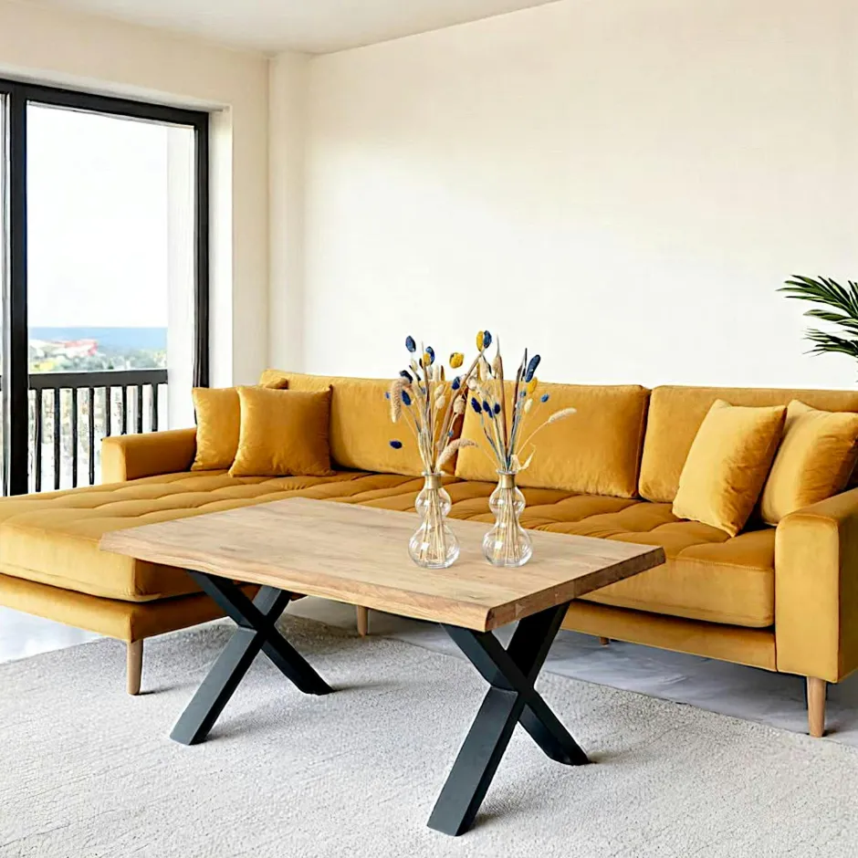 JENA Bouts De Canapé En Métal|Petite table d'appoint dorée carrée - finition mate