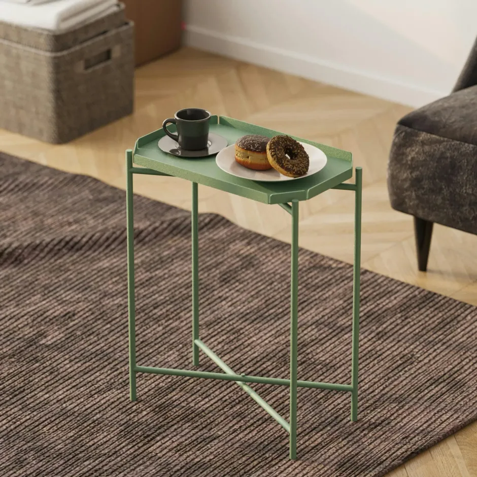 SFAX Bouts De Canapé En Métal|Petite table d’appoint noire - structure ronde, métal