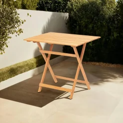 SORA Tables De Jardin|Petite table de jardin pliante en bois 80 cm