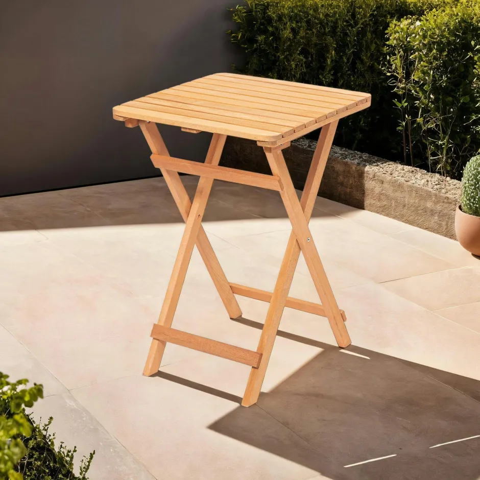 SORA Tables De Jardin|Petite table de jardin pliante en bois 80 cm