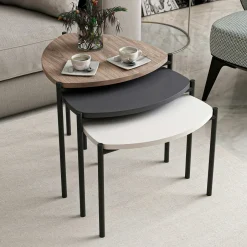 JENA Tables Basses Gigognes|Petite table gigogne blanche style moderne (lot de 3)