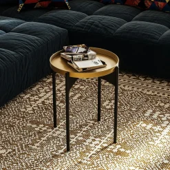 SFAX Bouts De Canapé En Métal|Petite table ronde blanche design & plateau assorti