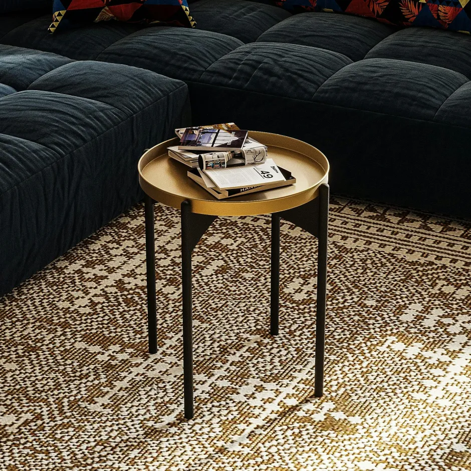 SFAX Bouts De Canapé En Métal|Petite table ronde verte design & plateau assorti