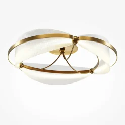 AVA Suspensions / Lustres|Plafonnier chambre LED blanc & or - forme elliptique