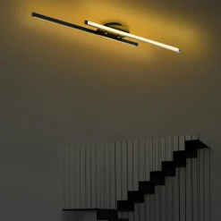 VIESTE Suspensions / Lustres|Plafonnier design LED - 2 barres métal noir