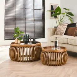 Lucknow Suspensions / Lustres|Plafonnier en bois de manguier ajouré