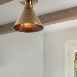 URLA Suspensions / Lustres|Plafonnier vintage – forme conique, finition cuivrée