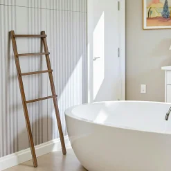 Olga Meubles De Salle De Bains·Rangement Salle De Bains|Porte serviette échelle hévéa h160cm