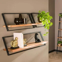 TRIBECA Meubles D'Entrée·Portemanteaux|Portemanteau mural bois 1 étagère 6 crochets