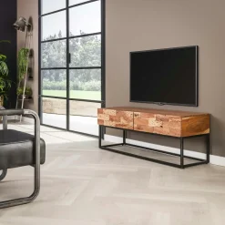 OMSK Meubles D'Entrée·Portemanteaux|Portemanteaux Industriels|Portemanteau mural bois recyclé brut 7 crochets 1 étagère