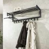 RALF Meubles D'Entrée·Portemanteaux|Portemanteaux Industriels|Portemanteau mural gris foncé 10 crochets, 1 tringle