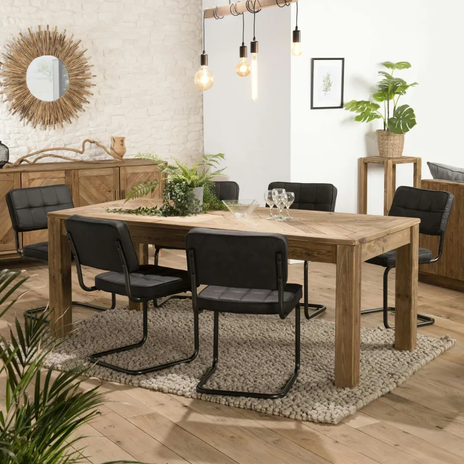 DENVER Univers Déco·Maison De Campagne|Sellettes En Métal|Porte-plante en bois de pin recyclé