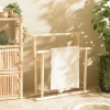 MANAK Meubles De Salle De Bains·Rangement Salle De Bains|Porte-serviette sur pieds 2 rondins teck naturel